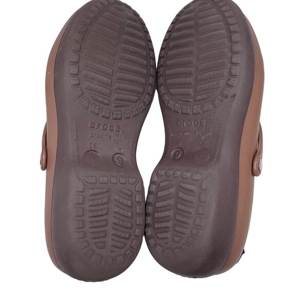 Crocs Croslight Comfort Clogs Maryjane Slip-on Brown Size 9 - Picture 8 of 11